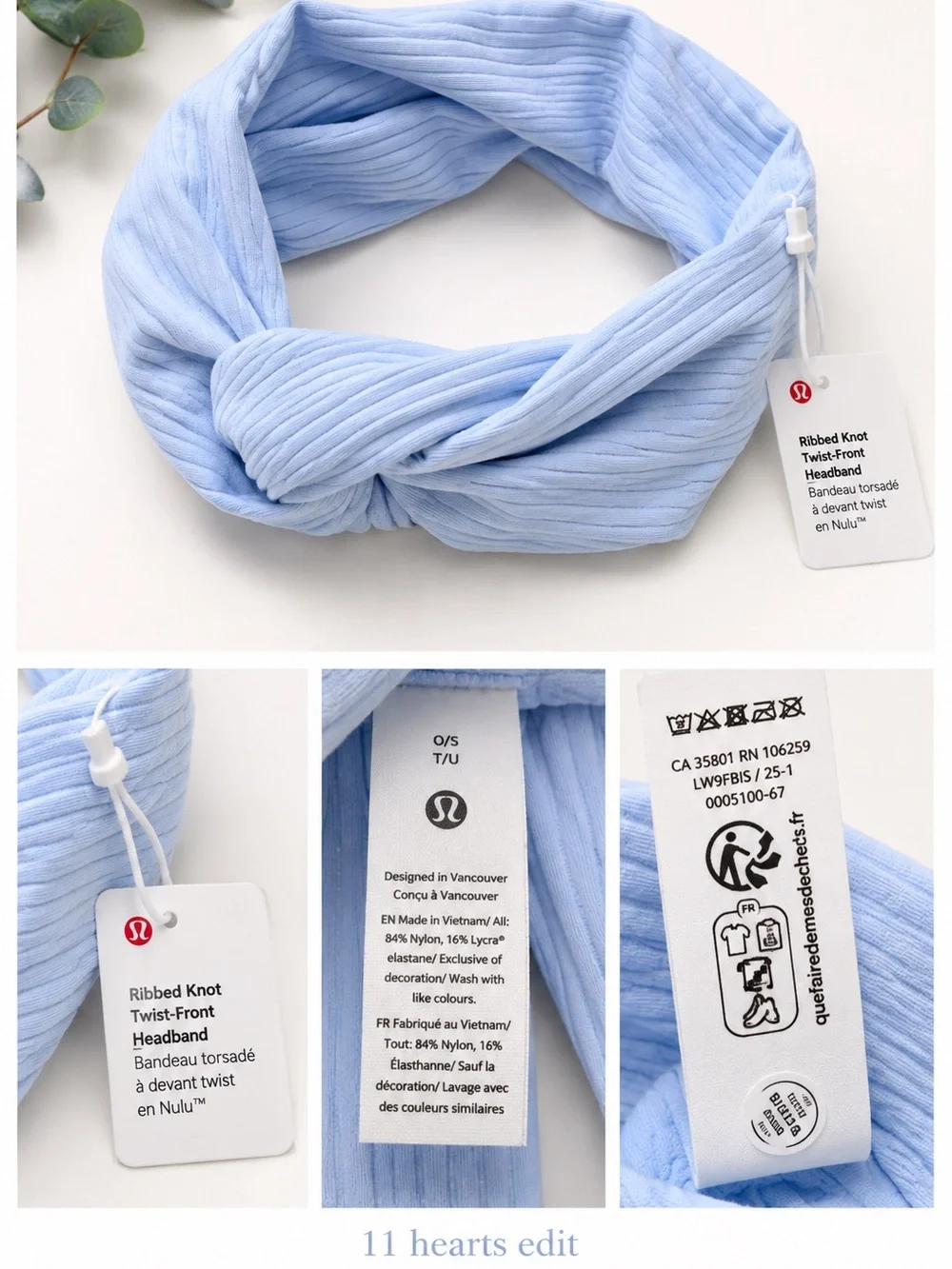 Lululemon Ribbed Nulu Twist-Front Headband Windmill Blue O/S NWT